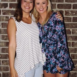 Long sleeve floral romper